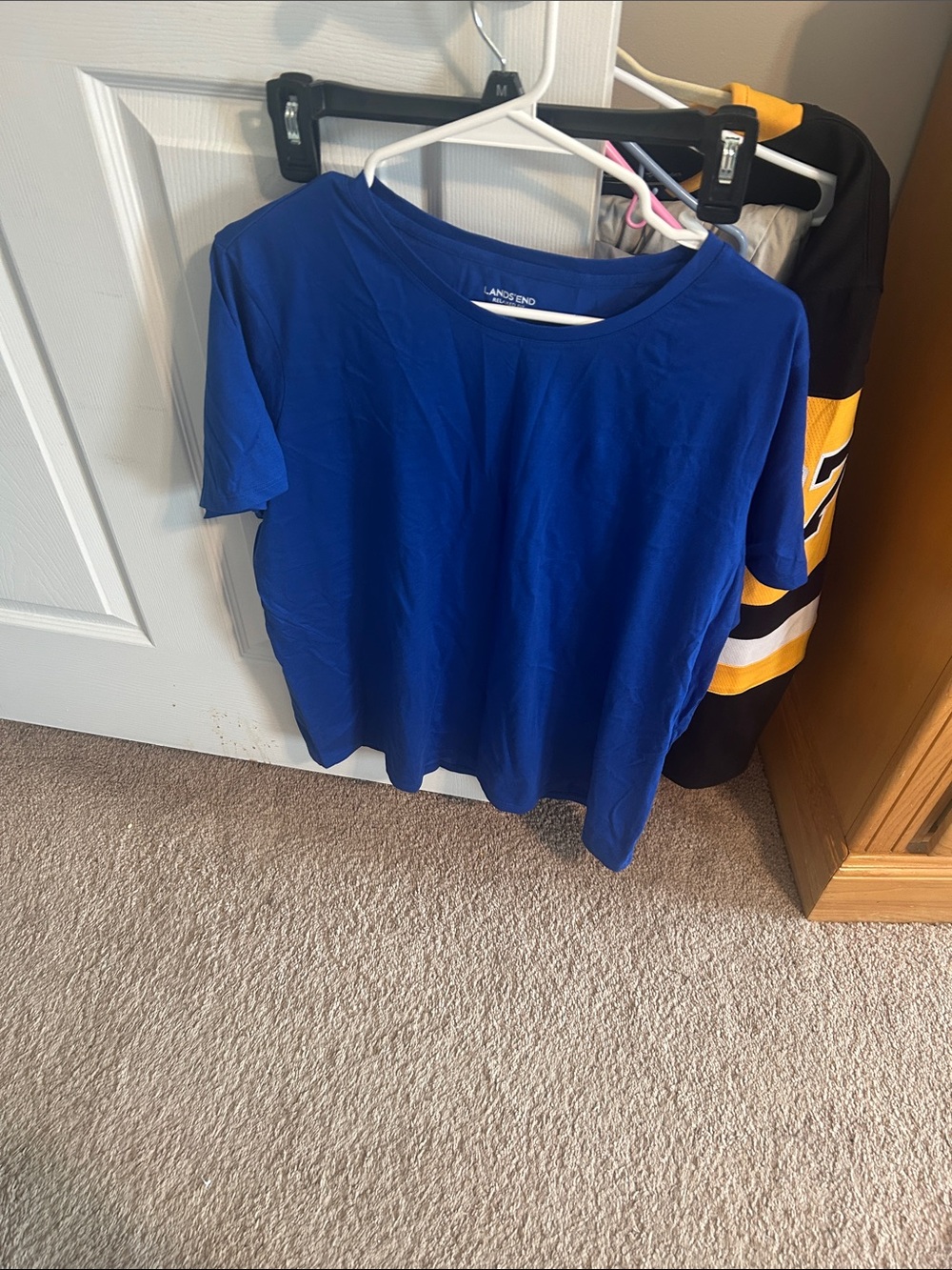 Lands' End Blue Crew Neck Short Sleeve Tee